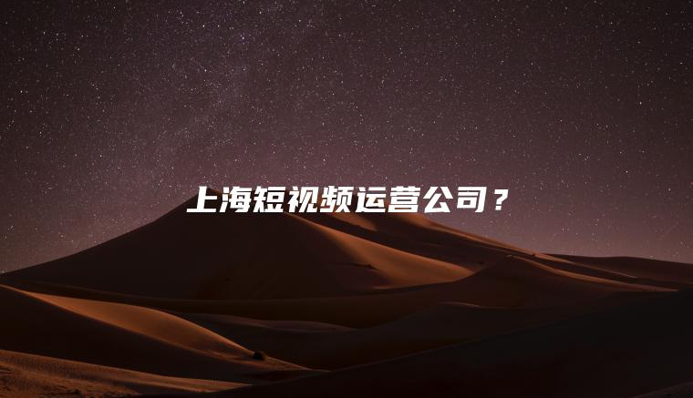 上海短视频运营公司？